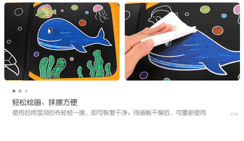 Children's Drawing Board Graffiti Drawing and Writing Board Portable Double-Side Blackboard Cloth Book Early Education Course Teaching Educational Painting Children's Drawing Board Graffiti Drawing and Writing Board Portable Double-Side Blackboard Cloth Book Early Education Course Teaching Educational Painting