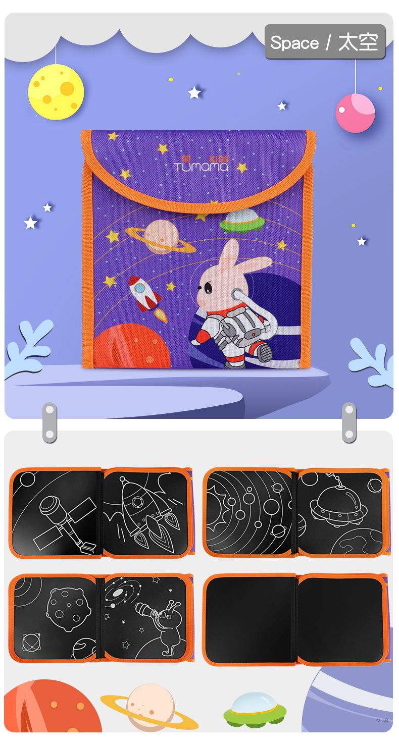 Children's Drawing Board Graffiti Drawing and Writing Board Portable Double-Side Blackboard Cloth Book Early Education Course Teaching Educational Painting Children's Drawing Board Graffiti Drawing and Writing Board Portable Double-Side Blackboard Cloth Book Early Education Course Teaching Educational Painting