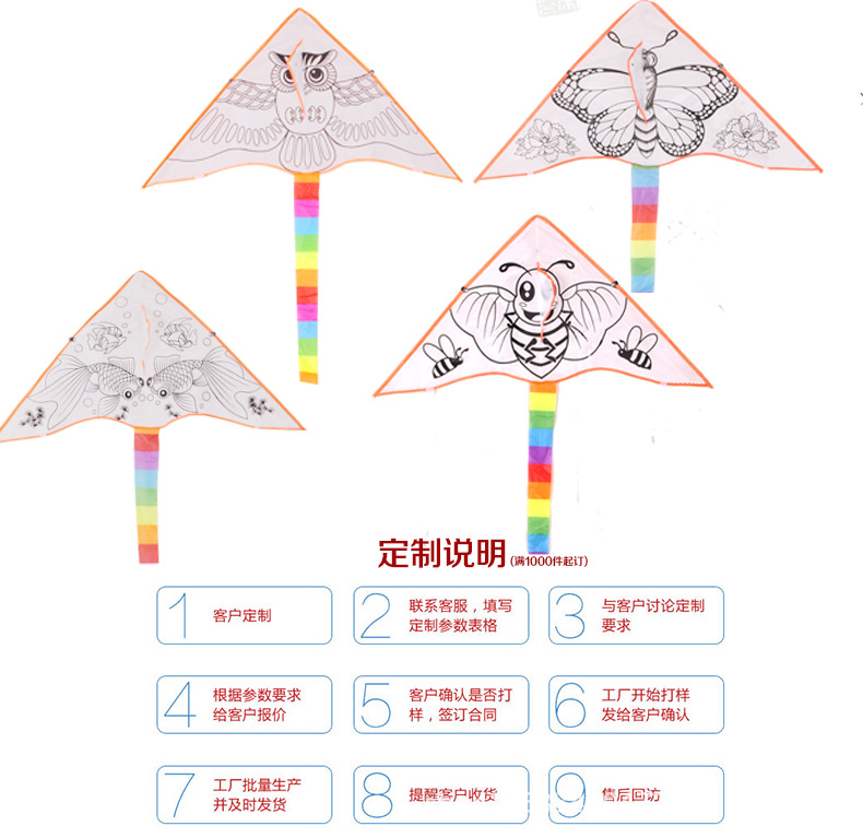 Weifang Children's Painting Kite Handmade DIY Teaching Blank Kite Full Set of Line Board Paint 42 Patterns Mixed Hair Weifang Children's Painting Kite Handmade DIY Teaching Blank Kite Full Set of Line Board Paint 42 Patterns Mixed Hair