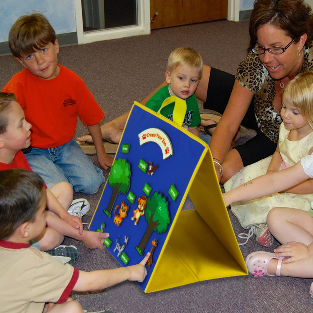 New Arrival Factory Price Direct Sales Distribution Cooperation Double-Sided Standing Felt Teaching Board Felt Story Board Early Education Teaching Aids