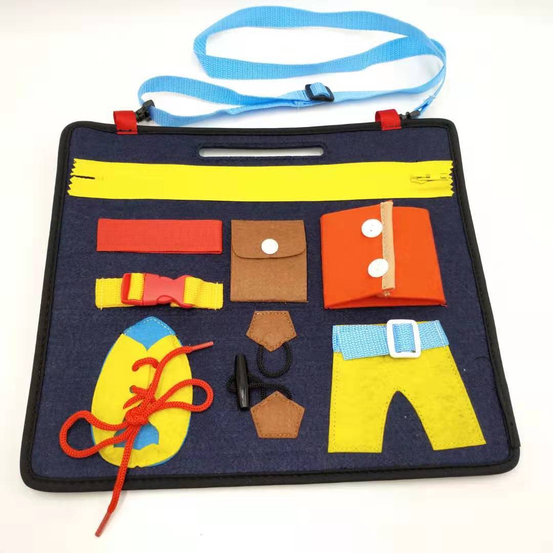 Currently Available Direct Sales Dressing Buckle Zipper Wardrobe Teaching Children Early Childhood Education Learning Game Board