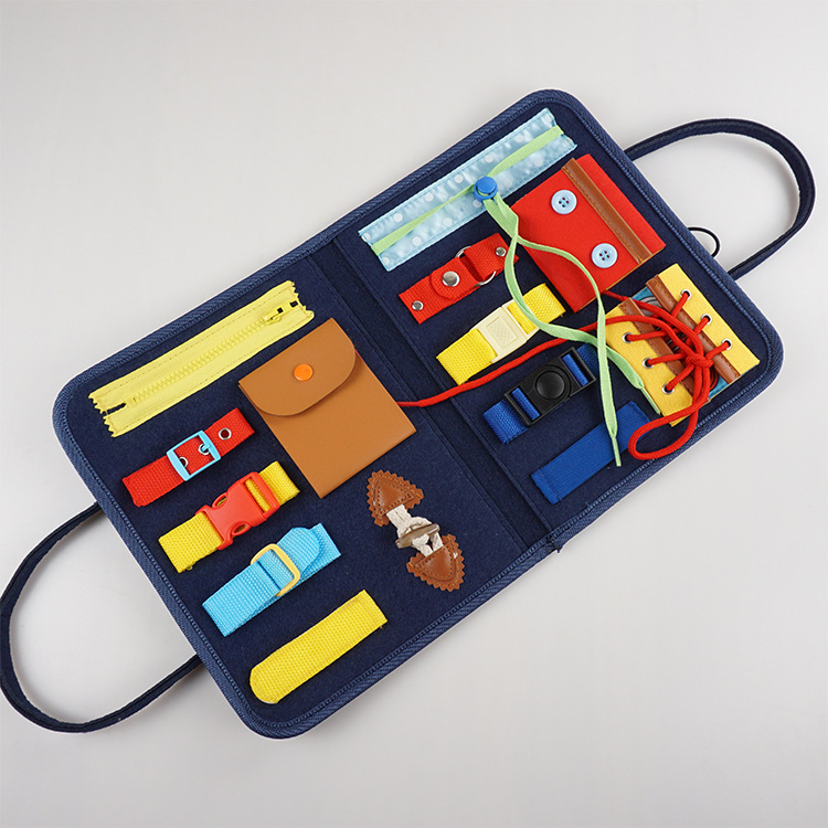 Montessori Clothes Bag Teaching Aids Busy Board Storage Children&#039;s Educational Fine Motor Training Early Education Kindergarten Toys