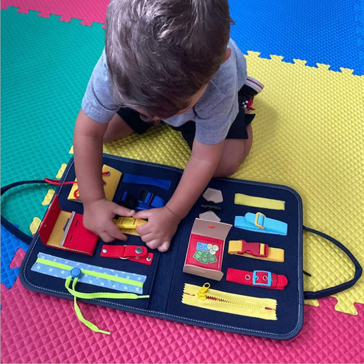 Montessori Clothes Bag Teaching Aids Busy Board Storage Children&#039;s Educational Fine Motor Training Early Education Kindergarten Toys