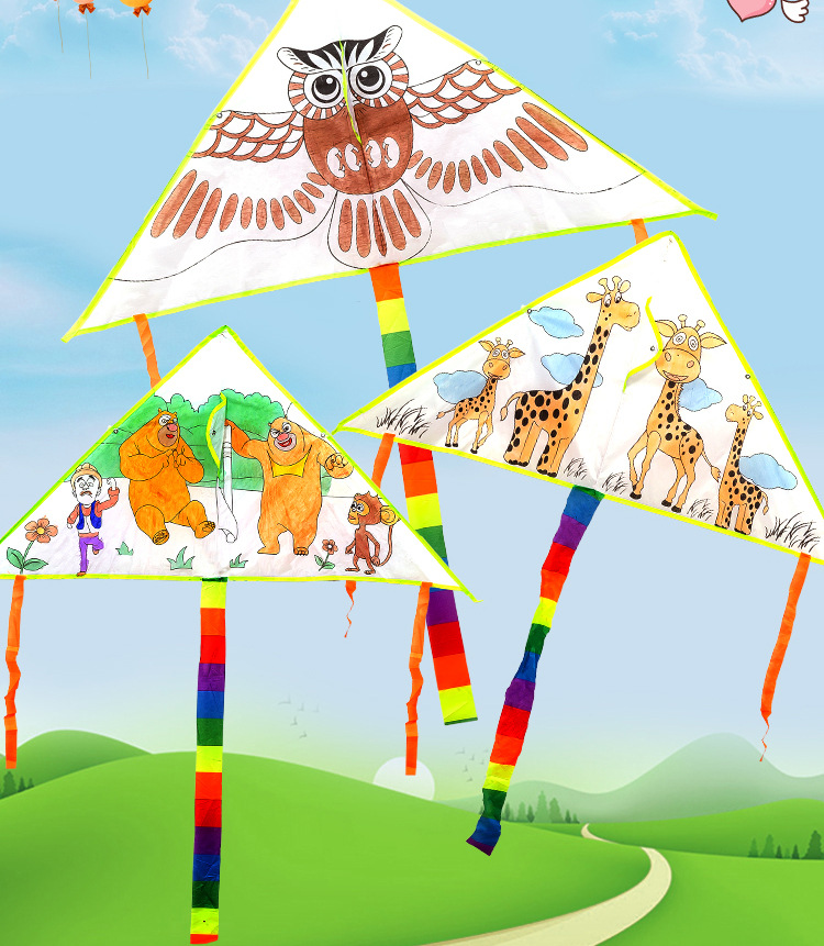 Kite DIY Children 'S Handmade Painting Blank Color Filling Line Kindergarten Teaching Material Package Graffiti Line Feeding Board Kite DIY Children 'S Handmade Painting Blank Color Filling Line Kindergarten Teaching Material Package Graffiti Line Feeding Board