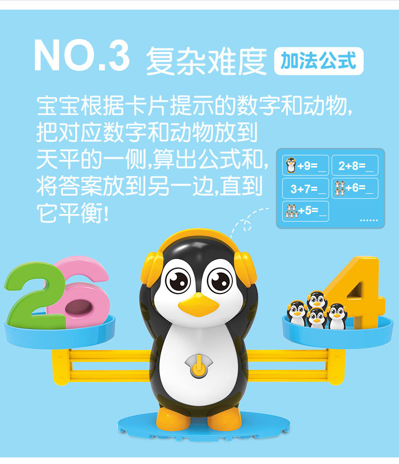 Children's Enlightenment Board Game Kindergarten Science and Education Teaching Aids Early Childhood Education Monkey Penguin Digital Balance Toys Children's Enlightenment Board Game Kindergarten Science and Education Teaching Aids Early Childhood Education Monkey Penguin Digital Balance Toys