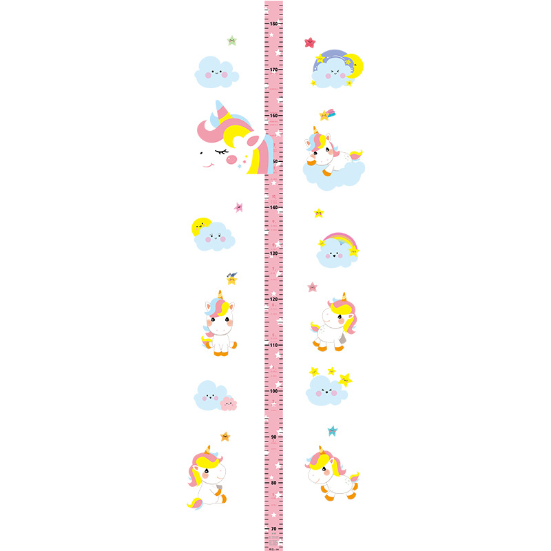 3D New Stereo Wall Stickers Cartoon Fun Stature (Foot) Magnetic Height Stickers for Children Removable Decorative Sticker Customized
