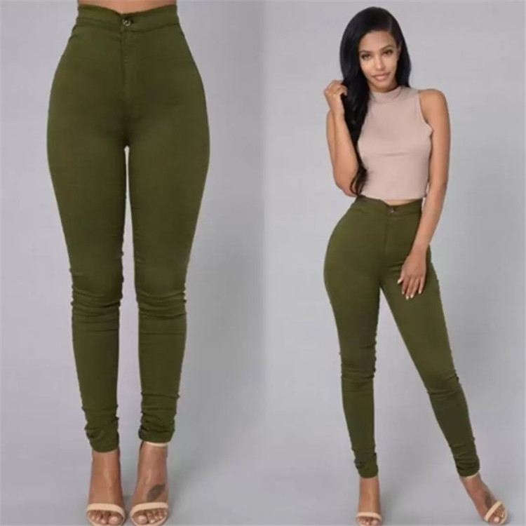 European and American Independent Station New Women's Solid Color Stretch Candy Color Pencil Slim Skinny Pants European and American Independent Station New Women's Solid Color Stretch Candy Color Pencil Slim Skinny Pants
