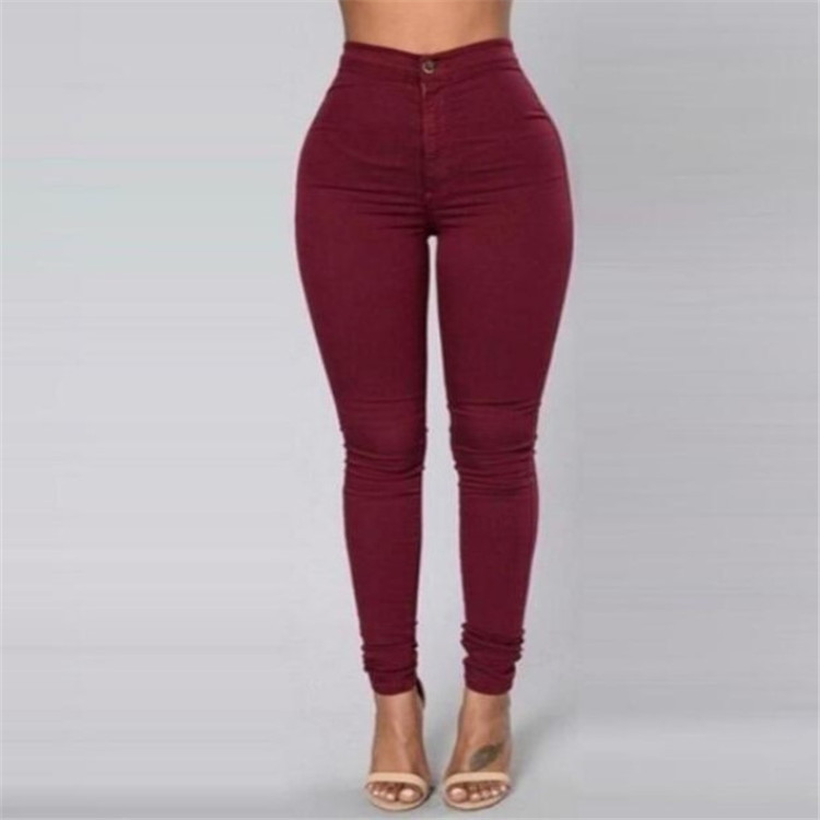 European and American Independent Station New Women's Solid Color Stretch Candy Color Pencil Slim Skinny Pants European and American Independent Station New Women's Solid Color Stretch Candy Color Pencil Slim Skinny Pants
