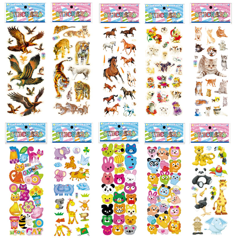 Bubble Sticker Children &#039;S Cartoon Small Stickers Animal PVC Paste Baby Reward Stickers Three-Dimensional Stickers Gifts