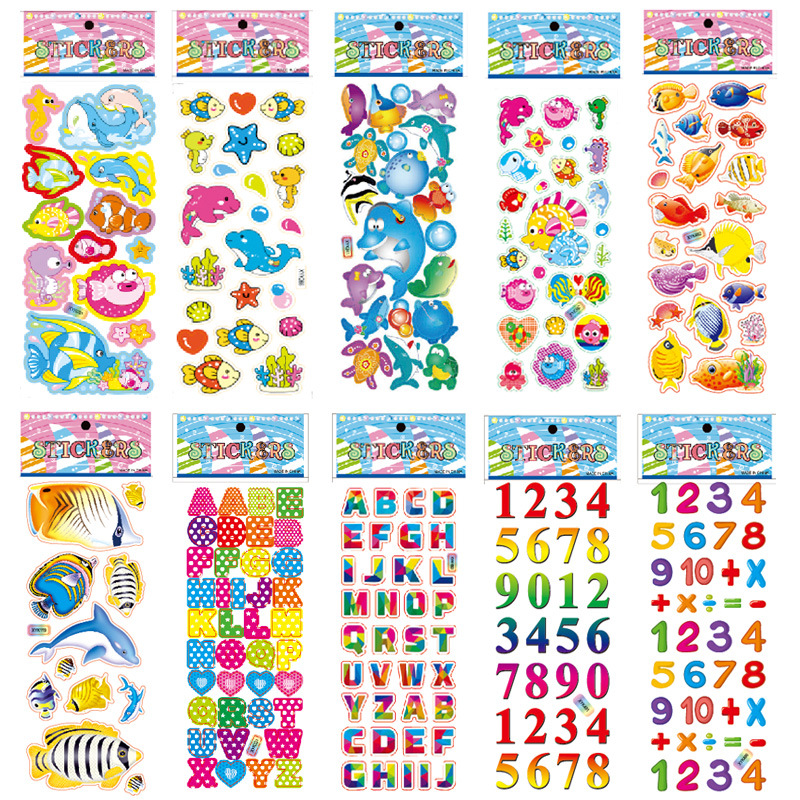 Bubble Sticker Children &#039;S Cartoon Small Stickers Animal PVC Paste Baby Reward Stickers Three-Dimensional Stickers Gifts