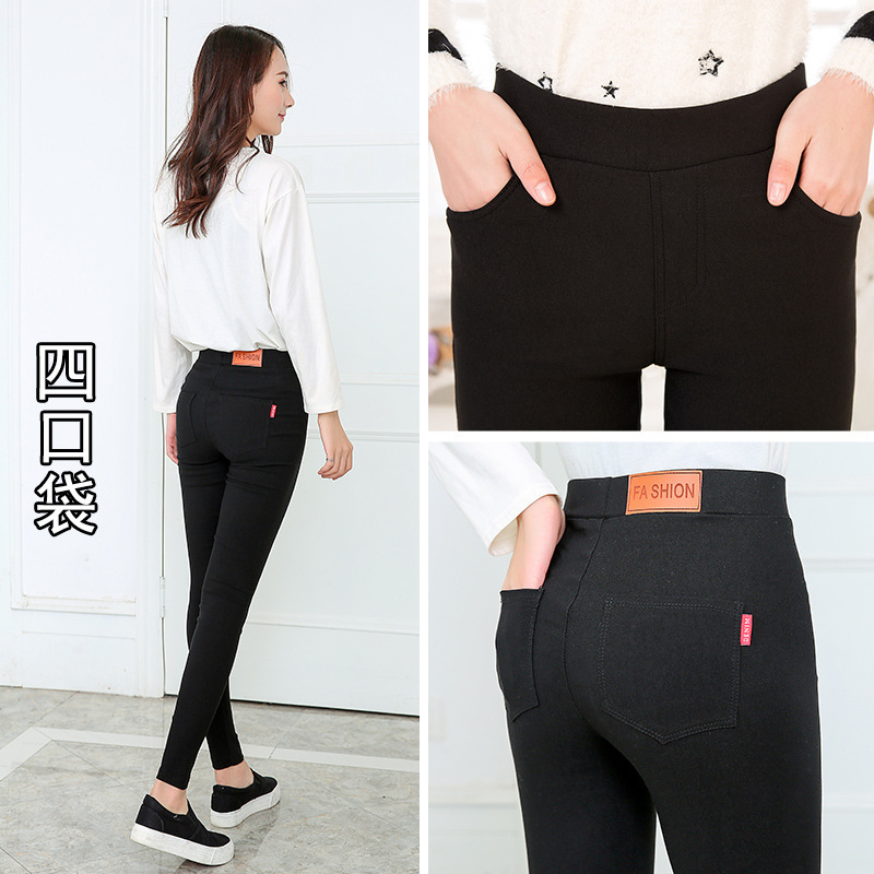 Spring High Waist Outerwear Leggings Stretch Cropped Tights Women's Pencil Pants Summer Slimming Skinny Pants Button Spring High Waist Outerwear Leggings Stretch Cropped Tights Women's Pencil Pants Summer Slimming Skinny Pants Button