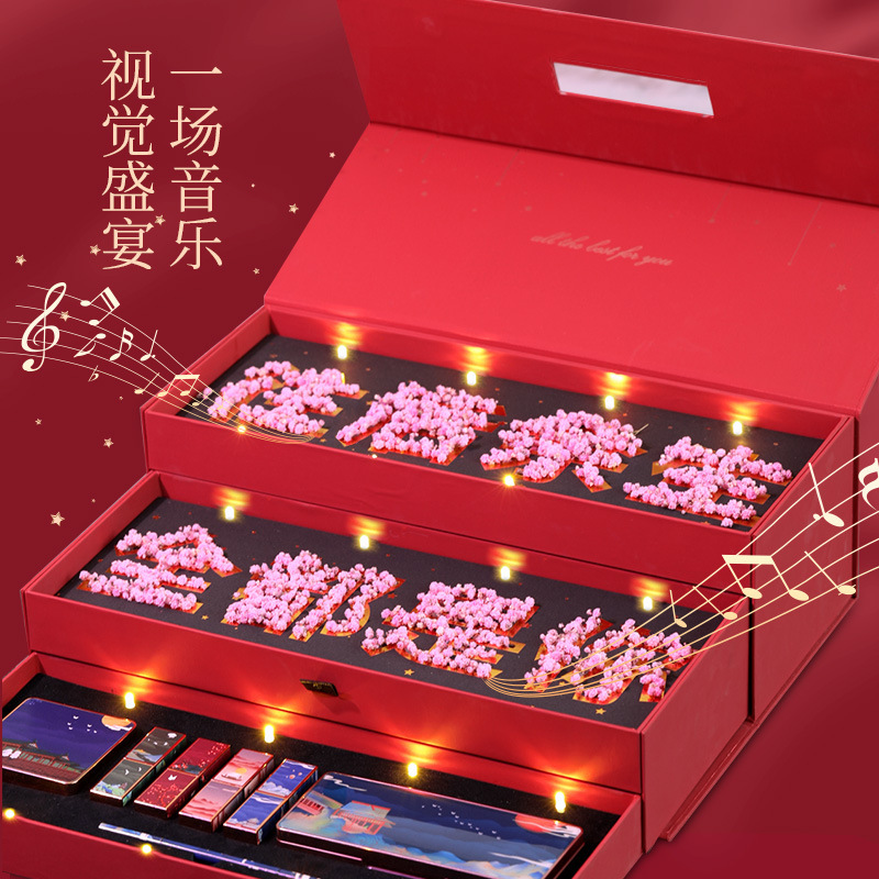 Fresh Flower Makeup Set Relief Eye Shadow DoubleHeaded Eyebrow Pencil Carved Lipstick Air Cushion One Piece Dropshipping
