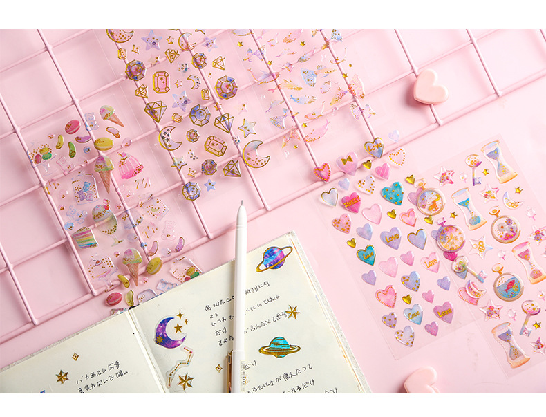INS Fantasy Cartoon Cat Crystal Glue Stickers Journal Diary DIY Three-Dimensional Transparent Decorative Sticker INS Fantasy Cartoon Cat Crystal Glue Stickers Journal Diary DIY Three-Dimensional Transparent Decorative Sticker