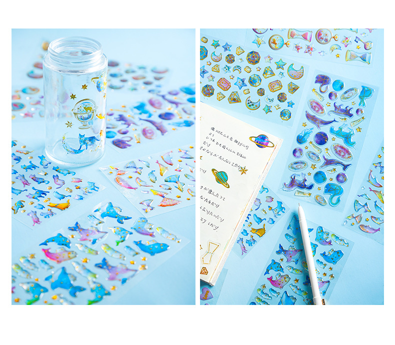 INS Fantasy Cartoon Cat Crystal Glue Stickers Journal Diary DIY Three-Dimensional Transparent Decorative Sticker INS Fantasy Cartoon Cat Crystal Glue Stickers Journal Diary DIY Three-Dimensional Transparent Decorative Sticker