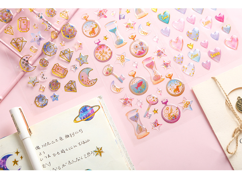 INS Fantasy Cartoon Cat Crystal Glue Stickers Journal Diary DIY Three-Dimensional Transparent Decorative Sticker INS Fantasy Cartoon Cat Crystal Glue Stickers Journal Diary DIY Three-Dimensional Transparent Decorative Sticker