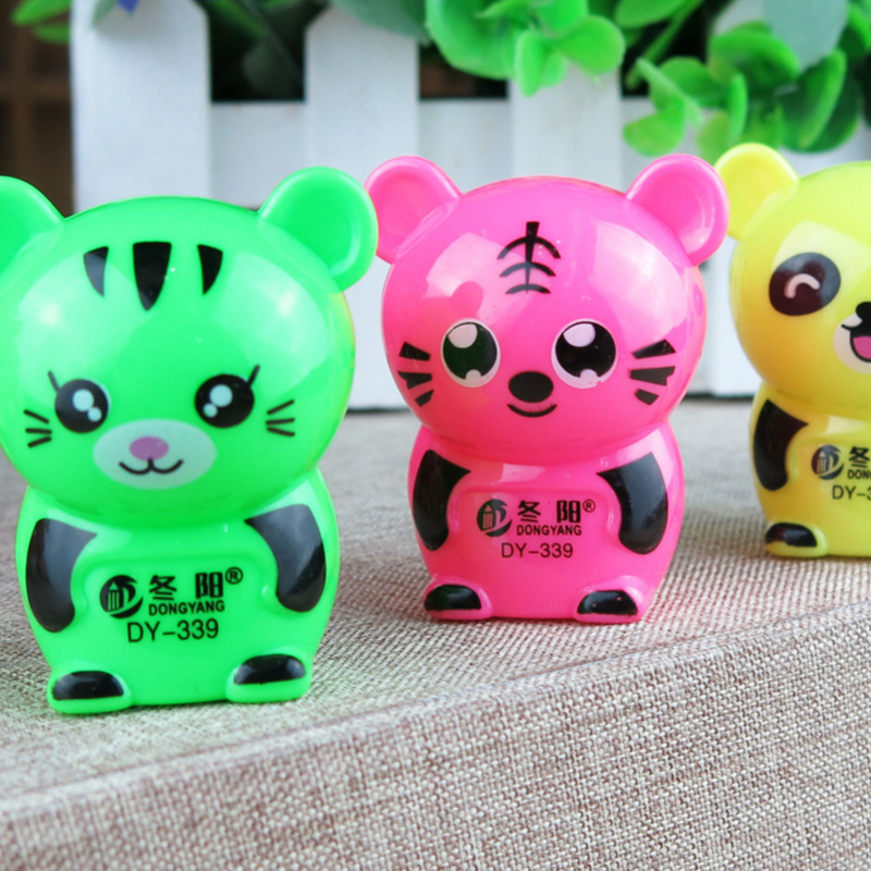 339 cute animal shape pencil sharpener elementary school children cartoon small tiger pen shahe wholesale