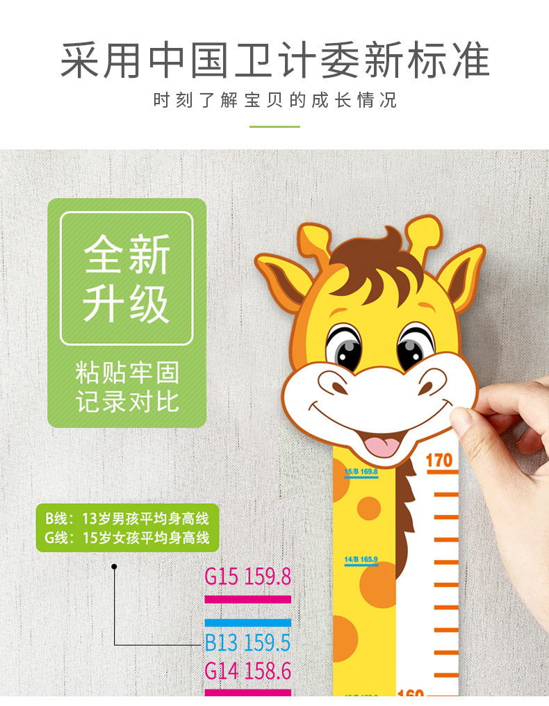 Upgraded Children's Room Bedroom Decoration Record Living Room Baby Height Ruler Cartoon Height Measurement Sticker Wall Self-Adhesive Sticker Upgraded Children's Room Bedroom Decoration Record Living Room Baby Height Ruler Cartoon Height Measurement Sticker Wall Self-Adhesive Sticker