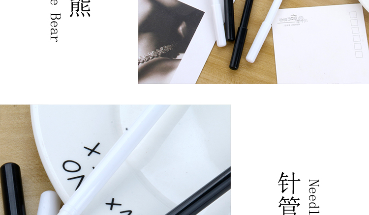 Japanese and Korean Creative New Cartoon Black and White Bear Black Gel Pen Student Studying Stationery Wholesale Customizable Logo Japanese and Korean Creative New Cartoon Black and White Bear Black Gel Pen Student Studying Stationery Wholesale Customizable Logo