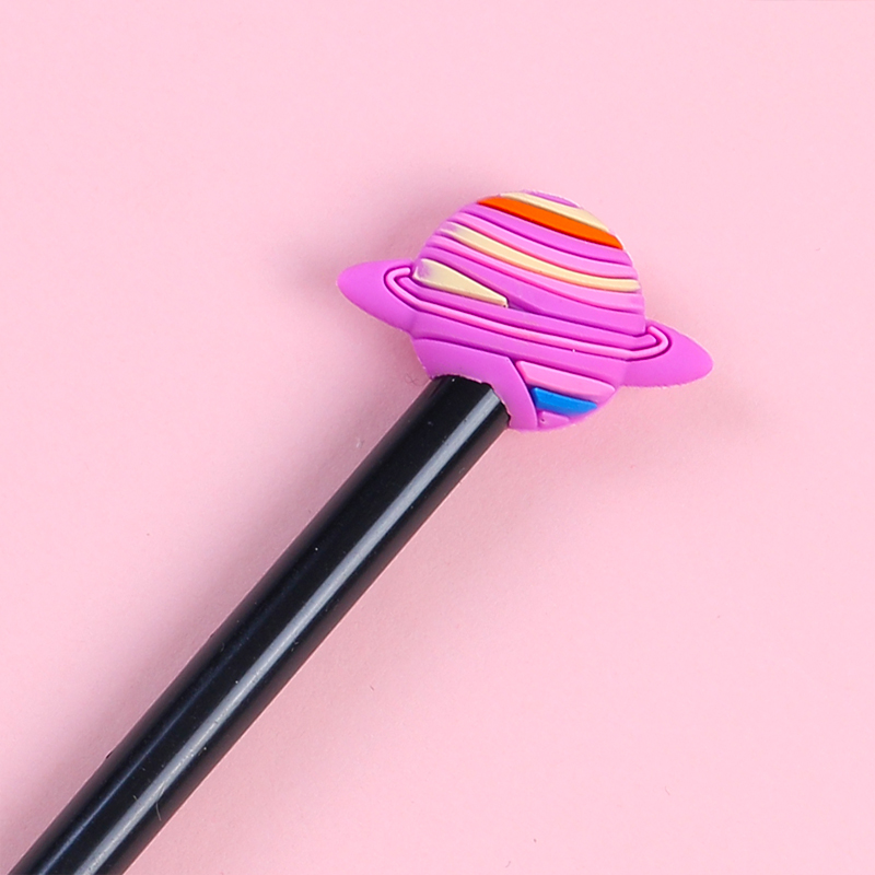 Korean Creative Learning Office Stationery Black Gel Ink Pen Signature Pen Cute Creative Colorful Planet Gel Pen
