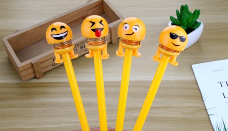 Korean New Internet Celebrity Shaking Head Funny Egg Yolk Villain Expression Bounce Spring Gel Pen Student Studying Stationery Korean New Internet Celebrity Shaking Head Funny Egg Yolk Villain Expression Bounce Spring Gel Pen Student Studying Stationery