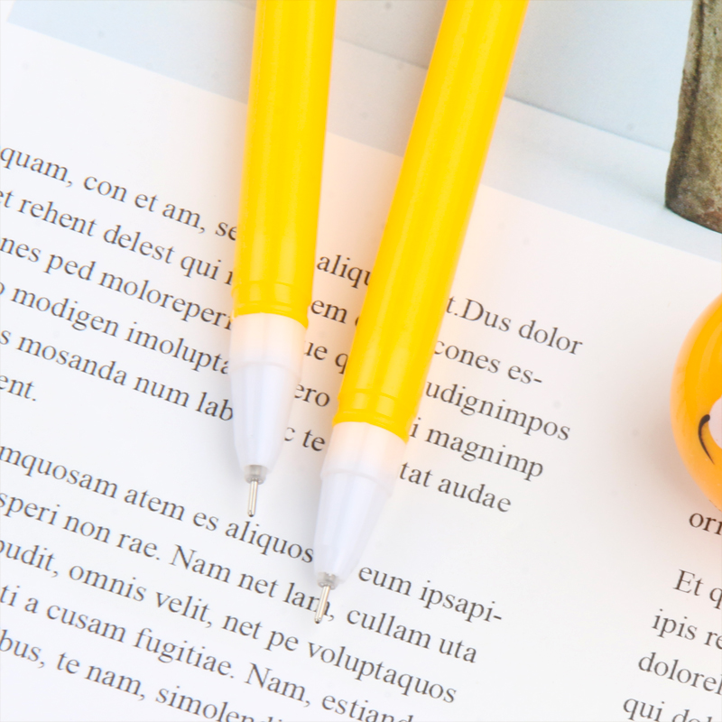 Korean New Internet Celebrity Shaking Head Funny Egg Yolk Villain Expression Bounce Spring Gel Pen Student Studying Stationery