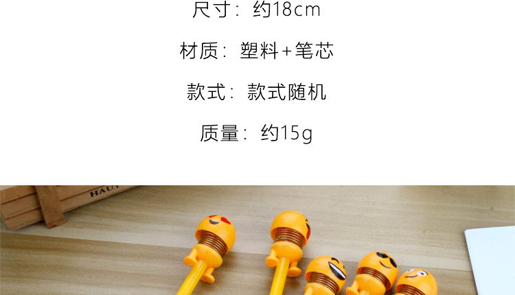 Korean New Internet Celebrity Shaking Head Funny Egg Yolk Villain Expression Bounce Spring Gel Pen Student Studying Stationery Korean New Internet Celebrity Shaking Head Funny Egg Yolk Villain Expression Bounce Spring Gel Pen Student Studying Stationery