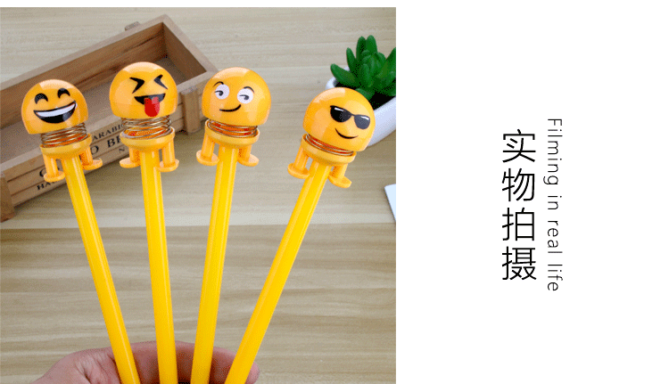 Korean New Internet Celebrity Shaking Head Funny Egg Yolk Villain Expression Bounce Spring Gel Pen Student Studying Stationery Korean New Internet Celebrity Shaking Head Funny Egg Yolk Villain Expression Bounce Spring Gel Pen Student Studying Stationery
