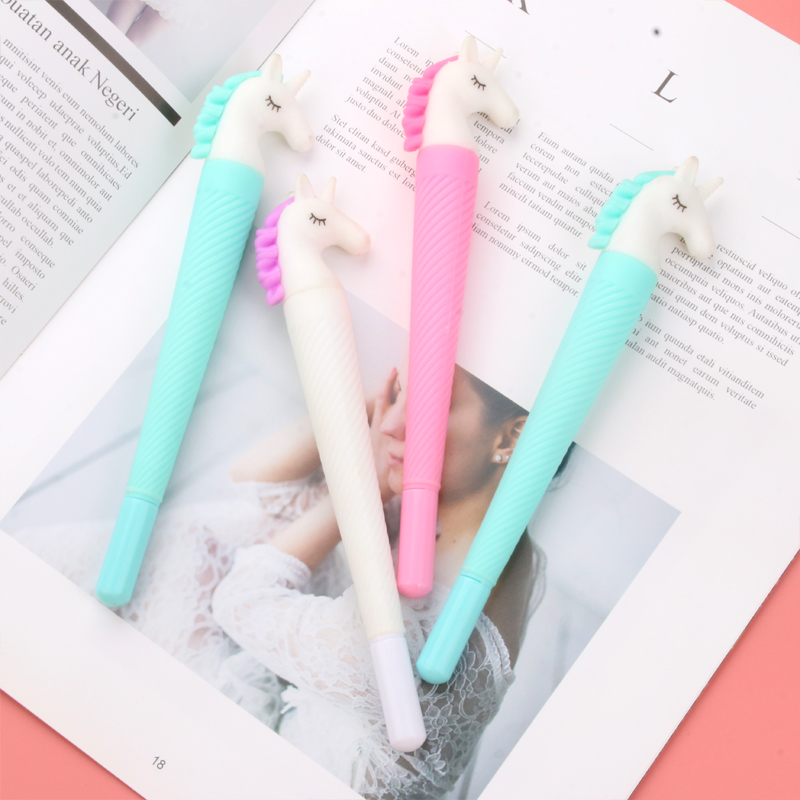 Japanese and Korean Creative Cartoon Unicorn Gel Pen Learning Business Exam Student Studying Stationery Wholesale Customizable