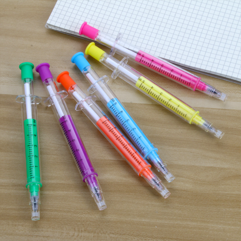 Japanese and Korean Creative New Syringe Gel Pen Black Student Studying Stationery Supplies Wholesale Customizable Logo