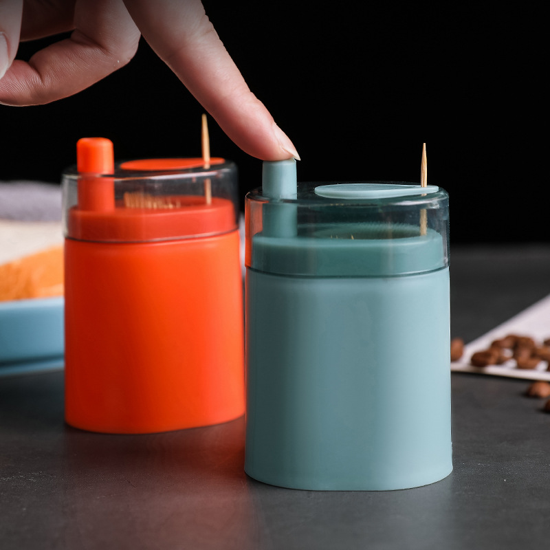 A2986 Creative Push-Type Automatic Toothpick Box Trending on TikTok Restaurant Pop-up Toothpick Holder Toothpick Holder Cans