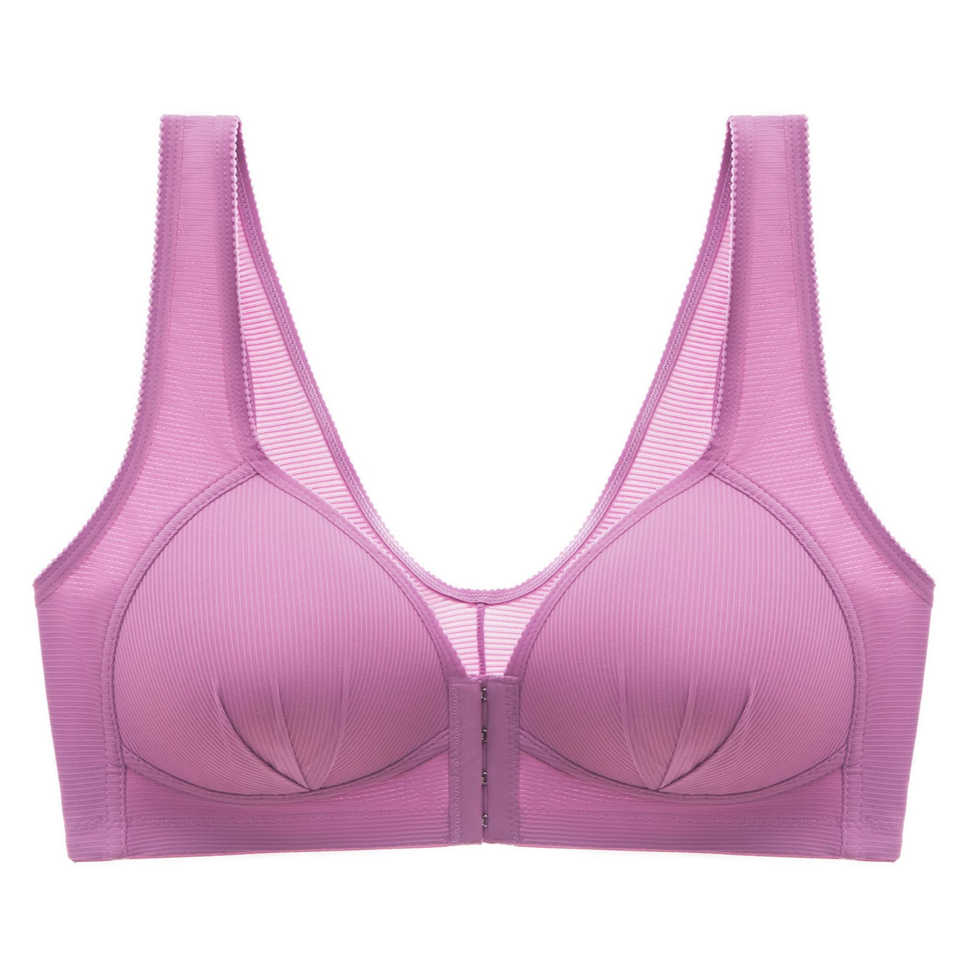 Cross-Border Large Size Front Button Thin Bra Wireless Push-up Beauty Back Women&#039;s Underwear Breast Holding Factory Direct Supply