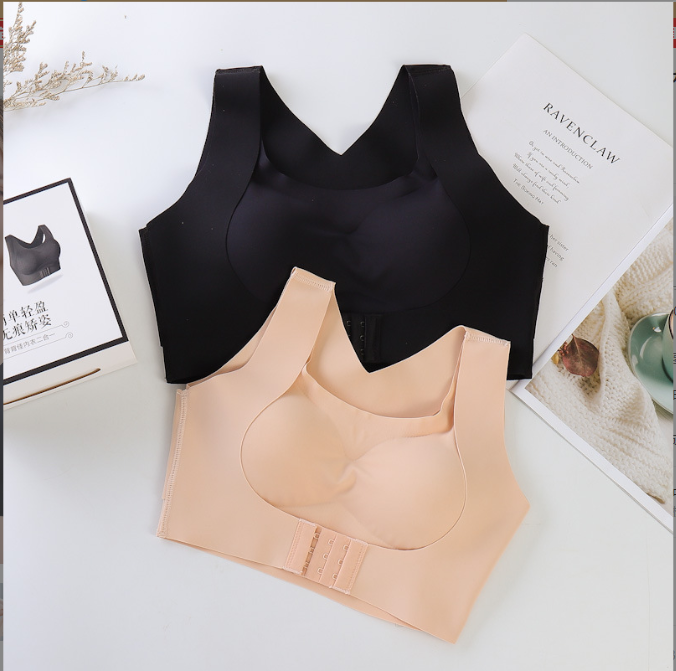 Nordic Fashion Underwear Two-in-One Seamless Correction Humpback Push up Wireless Front Buckle Underwear for Women