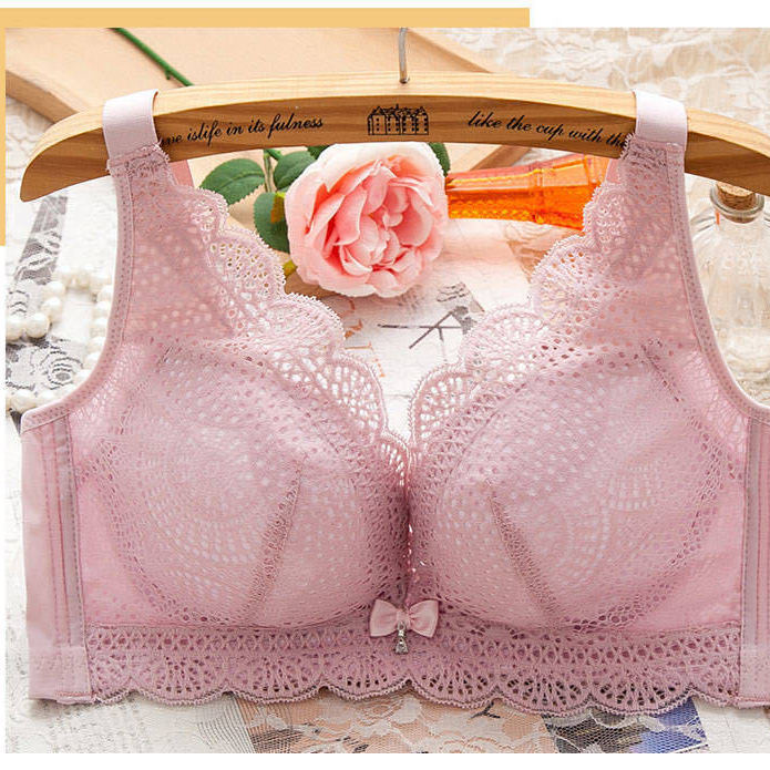 Women&#039;s Underwear Wireless Small Chest Push up Breast Holding Anti-Sagging Adjustable Large Size Back Shaping Bra Thickness Optional
