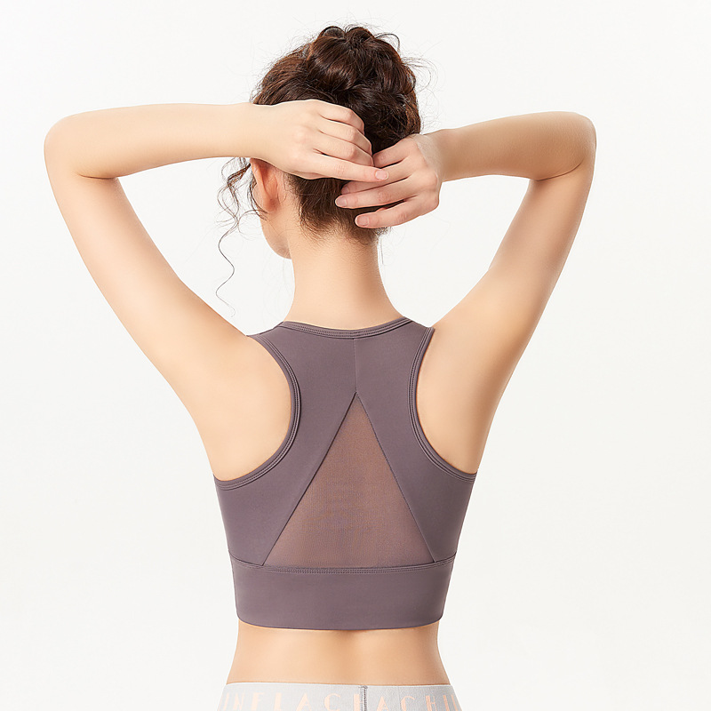 Mesh Breathable Sports Underwear Women&#039;s Running Yoga Vest Shockproof Push-up Shape Fixing Workout Bra Beauty Back Bra