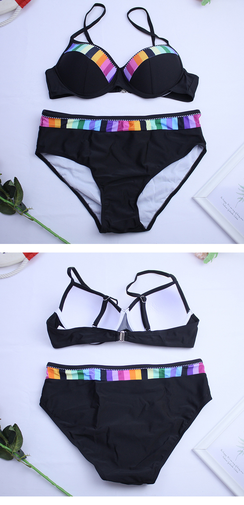 Cross-Border New Arrival Bikini AliExpress EBay Popular Gradient 4-Color Swimsuit Steel Bracket Push up Swimsuit Swimwear Manufacturer Cross-Border New Arrival Bikini AliExpress EBay Popular Gradient 4-Color Swimsuit Steel Bracket Push up Swimsuit Swimwear Manufacturer