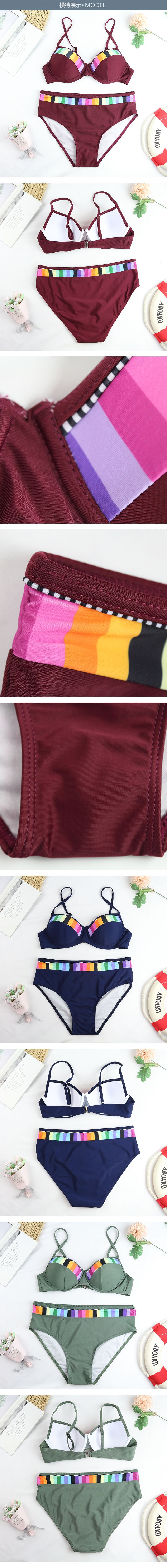 Cross-Border New Arrival Bikini AliExpress EBay Popular Gradient 4-Color Swimsuit Steel Bracket Push up Swimsuit Swimwear Manufacturer Cross-Border New Arrival Bikini AliExpress EBay Popular Gradient 4-Color Swimsuit Steel Bracket Push up Swimsuit Swimwear Manufacturer