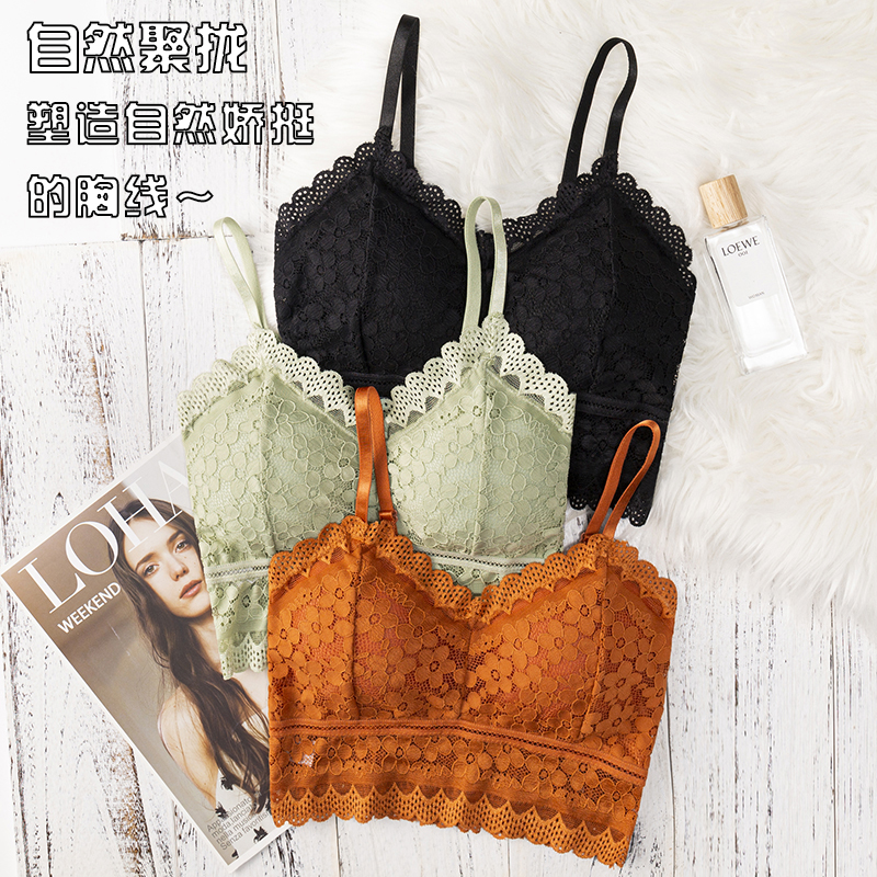 Lace French Underwear Small Breasts Lady's Thin Push up Wireless Bra Changeable Pleated Inner Match Sexy Bra for Women Lace French Underwear Small Breasts Lady's Thin Push up Wireless Bra Changeable Pleated Inner Match Sexy Bra for Women
