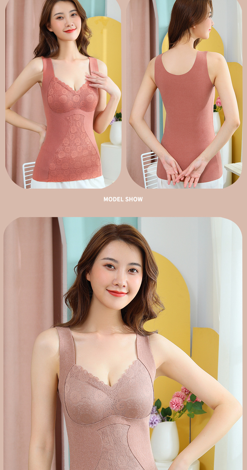 Dralon Silk Light Oxygen Seamless Thermal Vest Women's Fleece Lined Padded Warm Keeping Underwear Basic Shirt Breasts Support Push up Dralon Silk Light Oxygen Seamless Thermal Vest Women's Fleece Lined Padded Warm Keeping Underwear Basic Shirt Breasts Support Push up