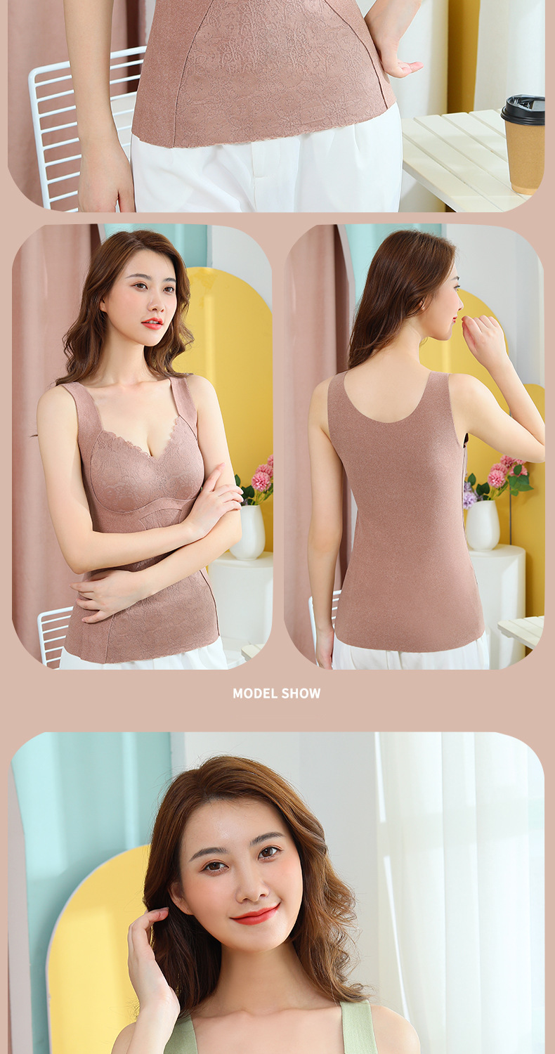 Dralon Silk Light Oxygen Seamless Thermal Vest Women's Fleece Lined Padded Warm Keeping Underwear Basic Shirt Breasts Support Push up Dralon Silk Light Oxygen Seamless Thermal Vest Women's Fleece Lined Padded Warm Keeping Underwear Basic Shirt Breasts Support Push up