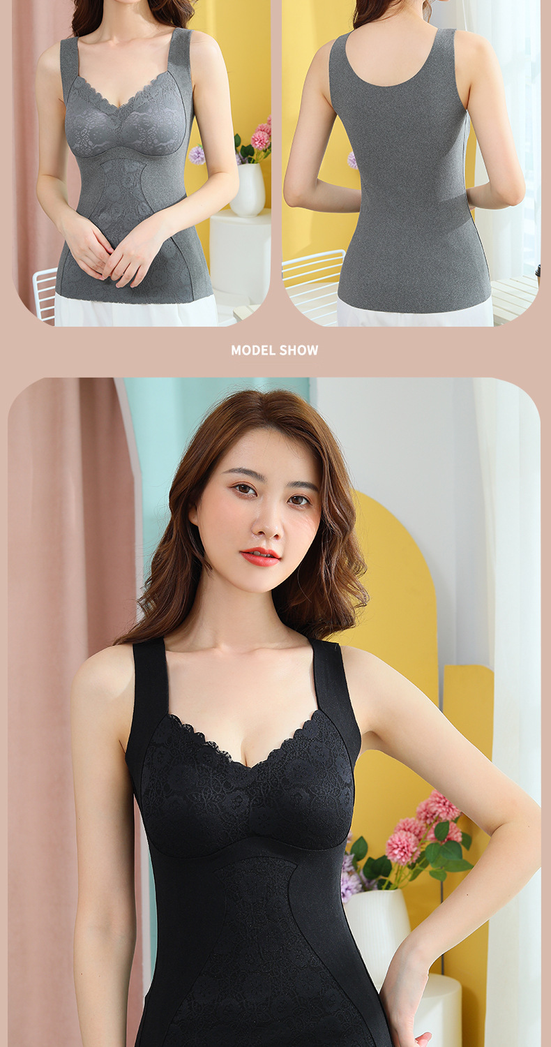 Dralon Silk Light Oxygen Seamless Thermal Vest Women's Fleece Lined Padded Warm Keeping Underwear Basic Shirt Breasts Support Push up Dralon Silk Light Oxygen Seamless Thermal Vest Women's Fleece Lined Padded Warm Keeping Underwear Basic Shirt Breasts Support Push up