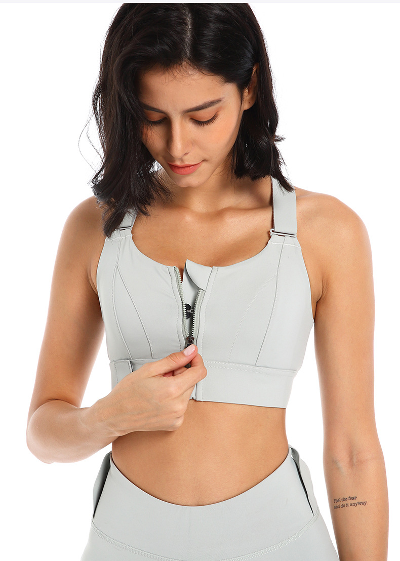 YKK Zipper Sports Underwear Women's High Strength Shockproof Running Yoga Beautiful Vest Seamless Push up Workout Bra Bra YKK Zipper Sports Underwear Women's High Strength Shockproof Running Yoga Beautiful Vest Seamless Push up Workout Bra Bra