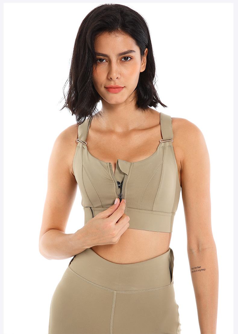 YKK Zipper Sports Underwear Women's High Strength Shockproof Running Yoga Beautiful Vest Seamless Push up Workout Bra Bra YKK Zipper Sports Underwear Women's High Strength Shockproof Running Yoga Beautiful Vest Seamless Push up Workout Bra Bra