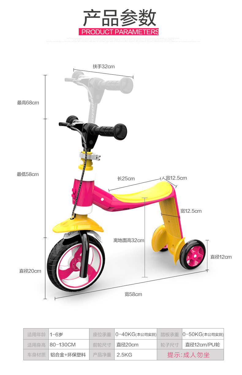 Children's Two-in-One Scooter 1-2-3 Years Old Child Baby Can Sit Kids Balance Bike Multi-Purpose Function Three-Wheel Walker Car Children's Two-in-One Scooter 1-2-3 Years Old Child Baby Can Sit Kids Balance Bike Multi-Purpose Function Three-Wheel Walker Car