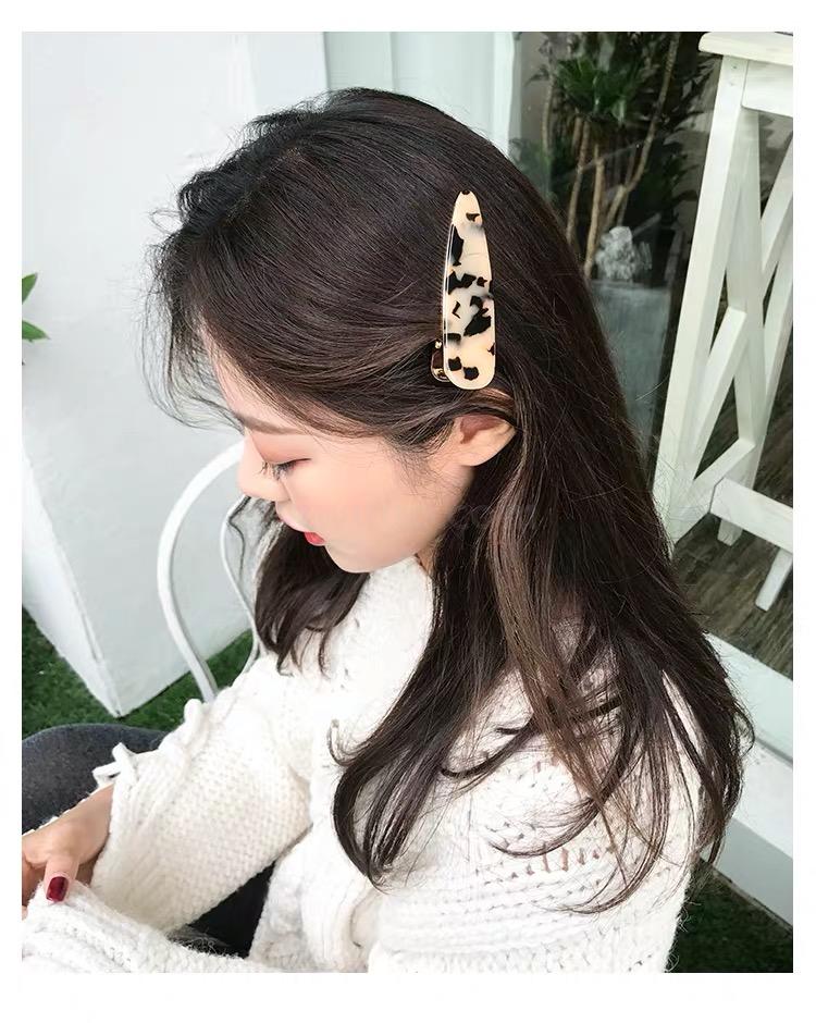Korean Hair Accessories Vintage Leopard Print Acrylic Alloy Side Clip Large Bang Clip Fashion Trending Headdress