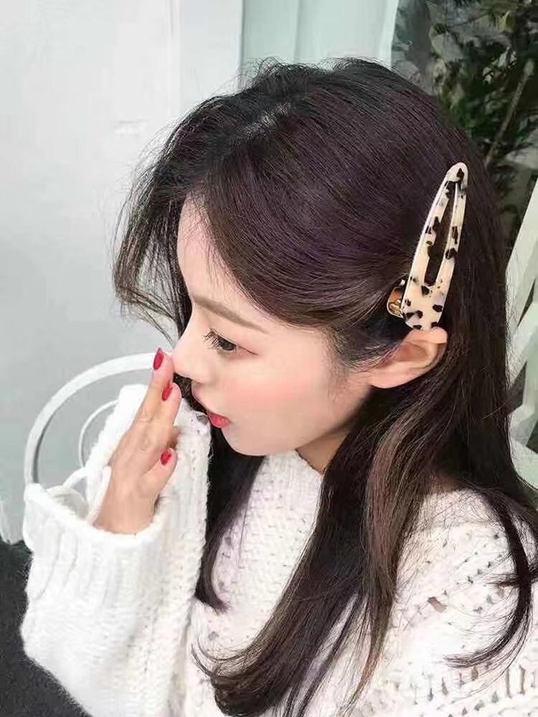 Korean Hair Accessories Vintage Leopard Print Acrylic Alloy Side Clip Large Bang Clip Fashion Trending Headdress
