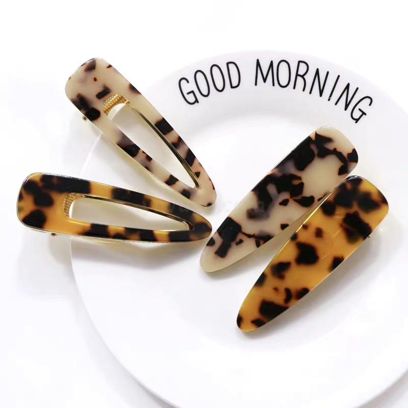 Korean Hair Accessories Vintage Leopard Print Acrylic Alloy Side Clip Large Bang Clip Fashion Trending Headdress