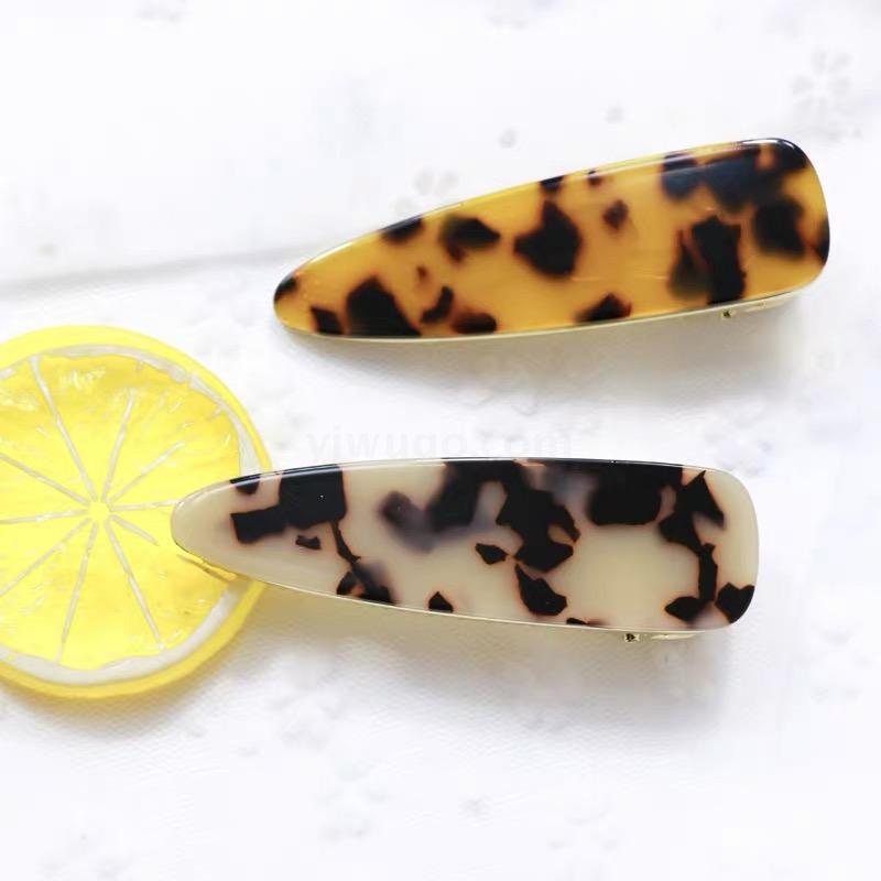 Korean Hair Accessories Vintage Leopard Print Acrylic Alloy Side Clip Large Bang Clip Fashion Trending Headdress