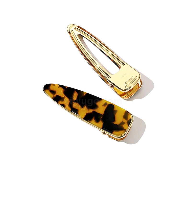 Korean Hair Accessories Vintage Leopard Print Acrylic Alloy Side Clip Large Bang Clip Fashion Trending Headdress