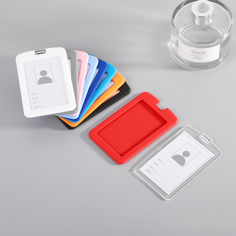 Silicone Card Acrylic Work Card Employee Card Holder Work Permit Badge Card IC Card Holder Customizable Logo