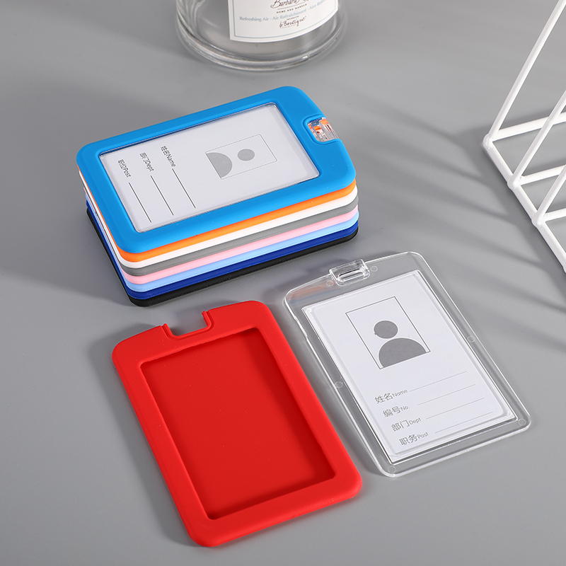 Silicone Card Acrylic Work Card Employee Card Holder Work Permit Badge Card IC Card Holder Customizable Logo
